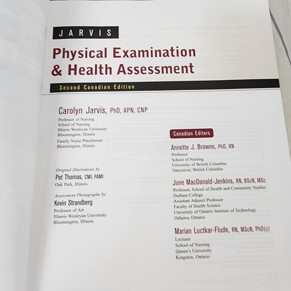 Jarvis Physical Examination & Assessment Textbook 2nd Canadian Ed Elsevier 2014 - Picture 9 of 11